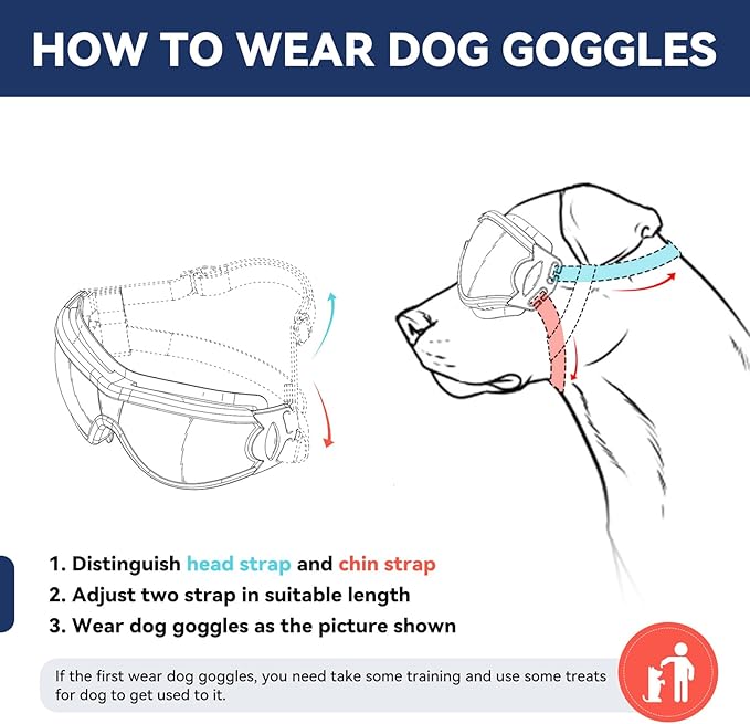 Dog Goggles Dog Sunglasses for Medium to Large Breed Anti-UV Eye Protection with Adjustable Straps- Silver-PurrikoPets