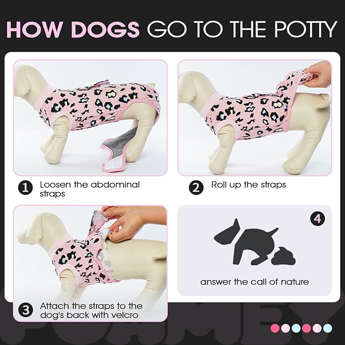 FUAMEY Recovery Suit for Dogs After Surgery,Soft Breathable Dog Bodysuit E-Collar & Cone Alternative Surgical Suit,Male Female Dog Neuter Spay Suits Anti Licking Wounds Onesie Pink Leopard XL-PurrikoPets