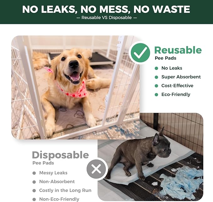 FXW Washable Pee Pads for Dogs, Puppy Pads with Super Absorbent, Specifically Designed for FXW Rollick/Homeplus 32/40/45inch 8 Panels Dog Playpen, 71" Square, Khaki, 2 Packs-PurrikoPets