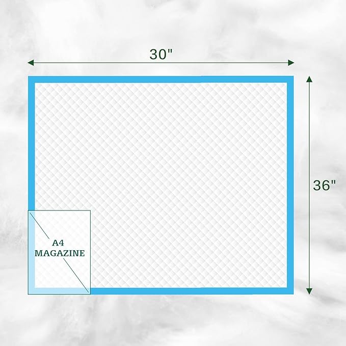 50 Count Bed Pads with Adhesive Strip 30"x36" Thicken Elderly Adults Incontinence Underpads Disposable, Heavy Duty Absorbent Chucks Waterproof, XL Extra Large Puppy Pee Training Pad-PurrikoPets