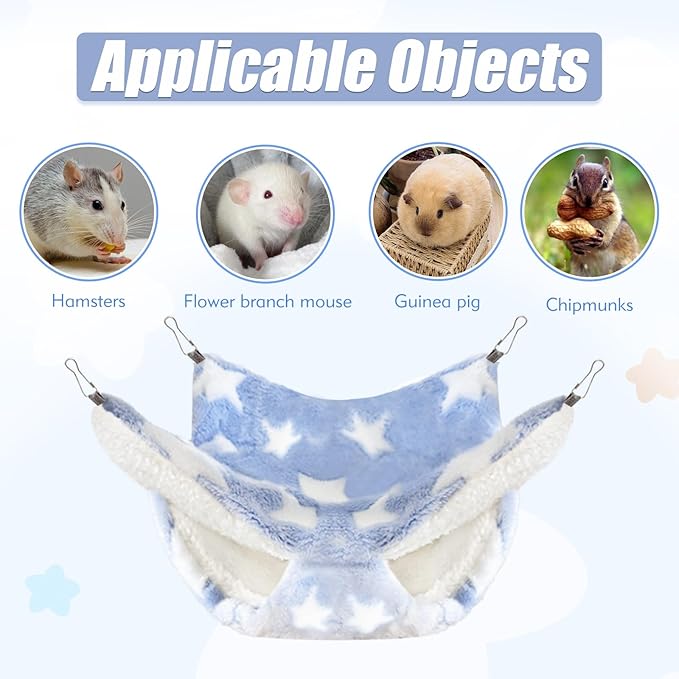 4 Pcs of Rat Hammocks Small Animal Hammock Rat Hanging Bed Guinea Pig Hammock Guinea Pig Accessories for Small Animals Cage Chinchilla Parrot Sugar Glider Ferret Squirrel-PurrikoPets