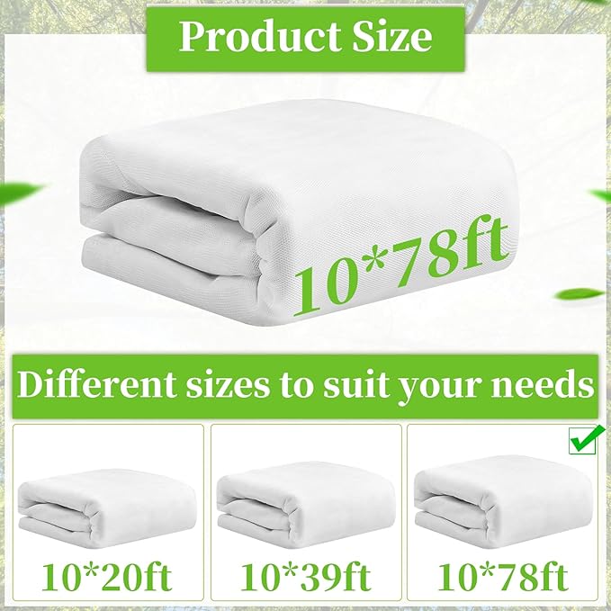 78x10Ft Mosquito Netting Garden Mesh Netting, Bug Insect Mosquito Fly Bird Net, Animals Barrier Protection Net, White 3x24m-PurrikoPets