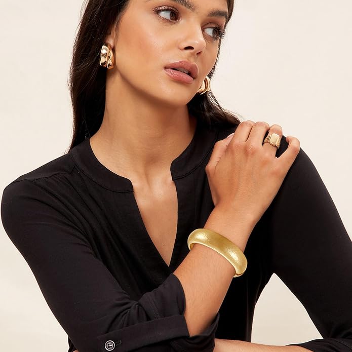 YMBYCM Chunky Bangle Bracelets for Women Trendy Wide Chunky Cuff Bracelets Wrap Bracelet