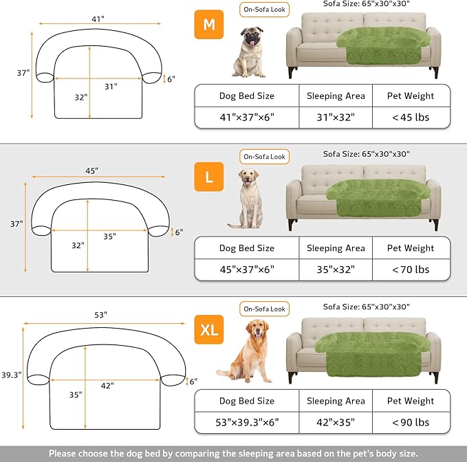 GGIB Calming Dog Bed Fluffy Plush Dog Mat for Furniture Protector with Removable Washable Cover for Large Medium Small Dogs and Cats (Large, Grass Green)-PurrikoPets