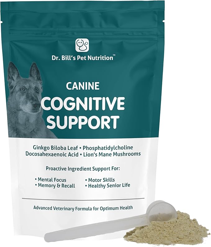 Dr. Bill’s Canine Cognitive Support | Memory Support Supplement Multivitamin for Dogs | Contains Gingko Biloba, L-Carnosine, Vitamin B-12, L-Glutamine, L-Tyrosine, and DHA for Adult and Senior Dog-PurrikoPets