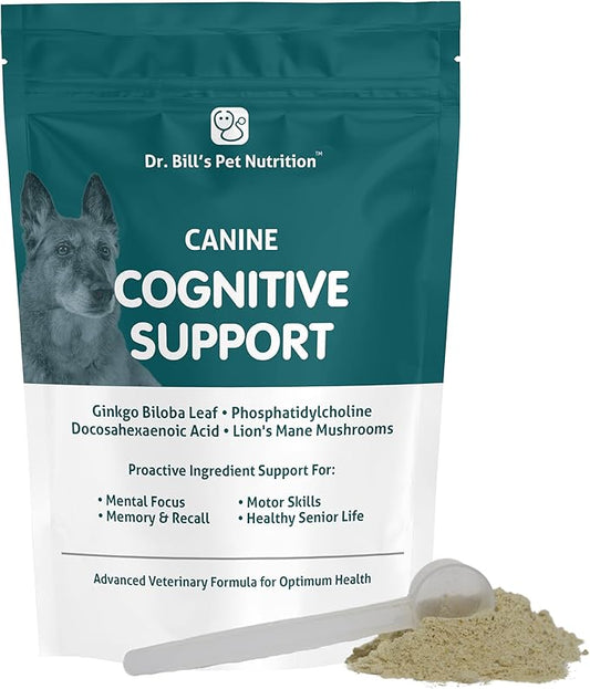 Dr. Bill’s Canine Cognitive Support | Memory Support Supplement Multivitamin for Dogs | Contains Gingko Biloba, L-Carnosine, Vitamin B-12, L-Glutamine, L-Tyrosine, and DHA for Adult and Senior Dog-PurrikoPets