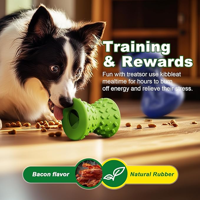 Dog Toys for Aggressive chewers, Indestructible Toy for Small Dogs Interactive Toy Dog chew Toys (Green + Blue)-PurrikoPets