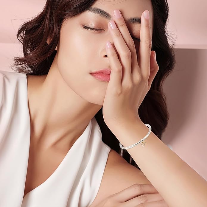 MITSOKU 925 Sterling Silver Charms for Bracelets Necklaces Animal prototype Pendant Safety Chain Dangle Pendants Beads Christmas Day Charms Jewelry Gift for Women