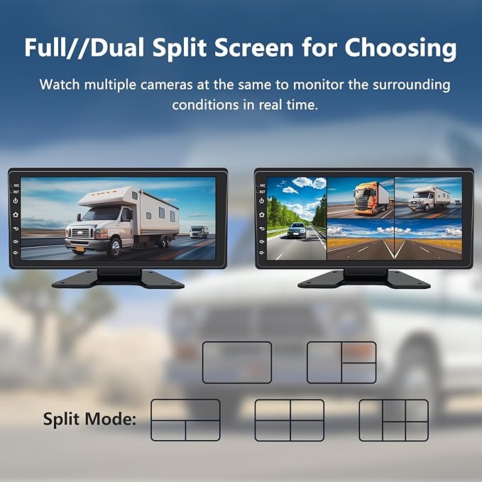 5 Channel Backup Camera System,Carplay & Android Auto,GPS Navigation, Touchable 11 inch Monitor with Loop Recording DVR car Stereo,1080P Rearview Camera for RV/Truck/Trailer Pickup,128GB Card-PurrikoPets