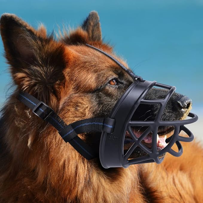 Dog Muzzle, Breathable Basket Muzzles for Small, Medium, Large and X-Large Dogs, Prevent Barking, Biting, Chewing Dog Mouth Cover-PurrikoPets