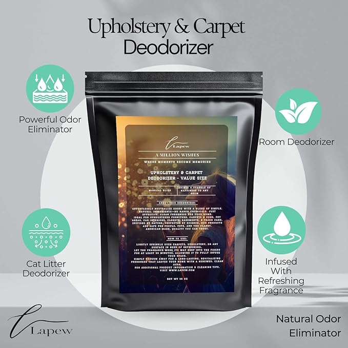 A Million Wishes Carpet Freshener Powder Refill 36 oz | Powerful Odor Eliminator for Home | Upholstery Deodorizer | Carpet Deodorizer | Pet Urine | Cat Litter Box | A Thousand Wishes Fragrance-PurrikoPets
