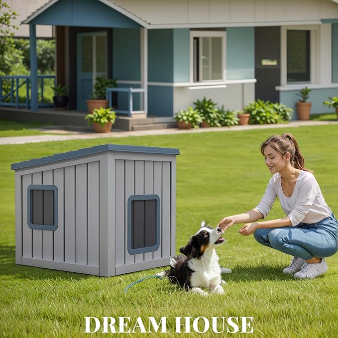 DRATO Dog House Indoor and Outdoor with Weatherproof Roof Removable Floors for Small to Middle Sized Dogs Easy to Assemble-PurrikoPets