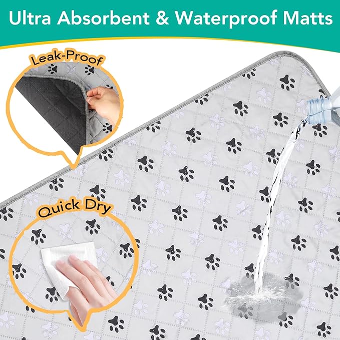 1 Pack Extra Large 72"X72" Washable Pee Pads for Dogs Super Absorbent Dog Training Pads Non-Slip Waterproof Pet Training Pads Mats Whelping Pads for Dogs Cats Puppy-PurrikoPets