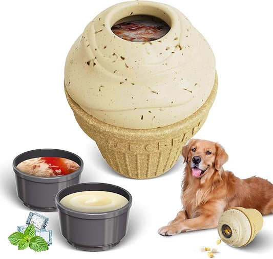 Dog Treat Dispenser Toy Interactive, Frozen Treat Toy Reduces Anxiety, Chew Toys for Aggressive Chewers, Birthday Enrichment Toy, Dog Treat Toys to Keep Them Busy for All Breeds-PurrikoPets