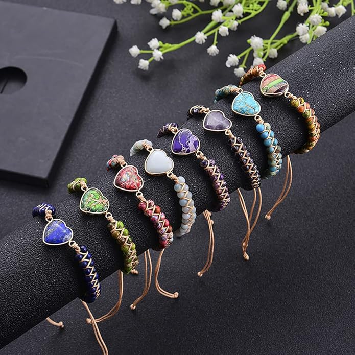 ZOSOJONA Women Handmade Boho Wrap Bracelets Natural Stone Variety Beads Strand Bracelet