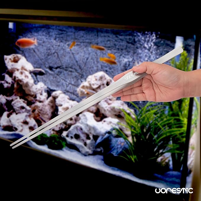 2 Pcs 15 Inch Tweezers, Heavy Duty Reptile Feeding Tongs, Aquarium Tongs, Reptile Tweezers Feeding, Reptile Tongs, Straight and Curved Long Tweezers for Aquarium and Terrarium-PurrikoPets