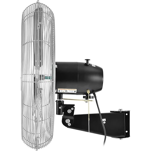 Global Industrial Deluxe Oscillating Wall Mount Fan, 24" Diameter, 1/2HP, 8,650CFM-PurrikoPets