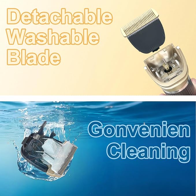 Dog Pet Grooming Kit Low Noise - Cordless Rechargeable Clippers for Dogs/Cats - Upgraded Accessory Version with Two Scissors and a Storage Bag (Gold)-PurrikoPets