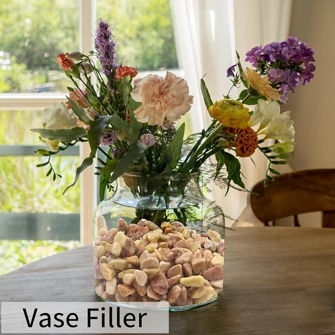 5lbs Natural Pea Gravel Pebbles, 3/8 Inch Decorative Succulent Rocks Pebbles for Indoor Plants. River Rocks for Vase and Outdoor Garden Landscaping Rocks-PurrikoPets