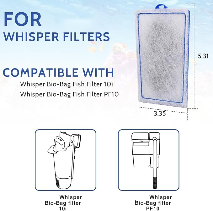 9 Count Assembled Medium Filter Cartridges Compatible with Tetra Whisper Bio-Bag Filters 10i PF10 Reptofilter 90 GPH Medium Replacement Filter Cartridges for Whisper Filter & Aquariums-PurrikoPets