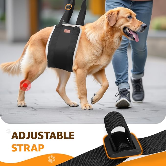 Adjustable Dog Lift Harness Dog Sling for Large Dogs Hind Leg Support Soft Lift Support and Rehab Harness for Weak Rear Legs, Helps Senior, Injured, Disabled and After ACL Surgery Dogs Large-PurrikoPets