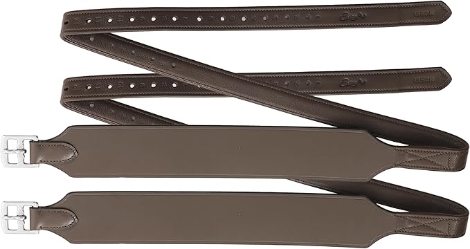 Exion Wide Stability Stirrup Leathers for English Saddles | Premium Cowhide Leather | Enhanced Leg Stability & Comfort | Sizes: 48" to 62"-PurrikoPets