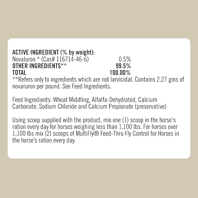 Formula 707 MultiFly Feed-Thru Fly Control Pellets for Horses - Palatable & Safe Fly Population Reduction (5 lb Bag - 91 Servings)-PurrikoPets