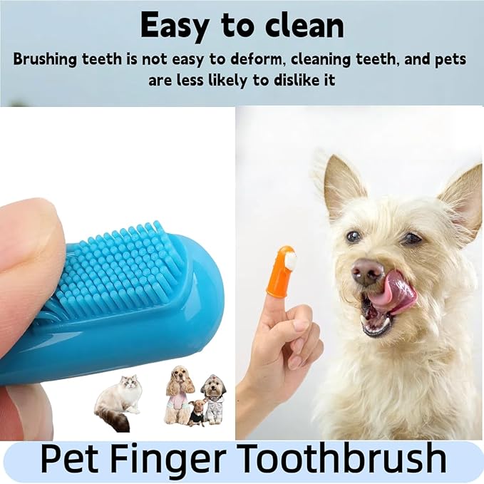 4 Pack Pet Tooth Brushing Kit – Extra Soft Finger Toothbrushes for Cats & Dogs Gentle Plaque & Tartar Removal, Freshens Breath Pain-Free Teeth Cleaning for Small to Large Pets-PurrikoPets