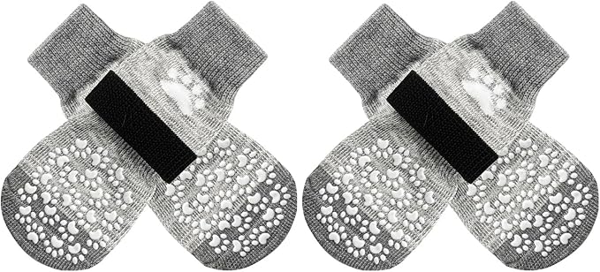 EXPAWLORER Anti Slip Dog Socks to Prevent Licking Paws, Dog Shoes for Hot Pavement, Dog Booties for Small Medium Large Senior Dogs, Traction Control Boots & Paw Protectors for Hardwood Floors-PurrikoPets