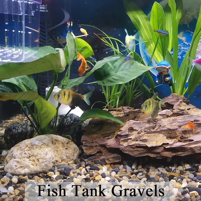 2lbs Fish Tank Rocks, 1/4 Inch Pea Gravel for Fish Tank, Decorative River Rocks for Aquarium Succulent Cactus Plant Vase Fillers Soil Cover and Outdoor Landscaping Stones-PurrikoPets