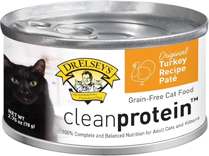Dr. Elsey's cleanprotein Original Turkey Recipe Wet Cat Food, (Pack of 24), 2.75oz Cans-PurrikoPets