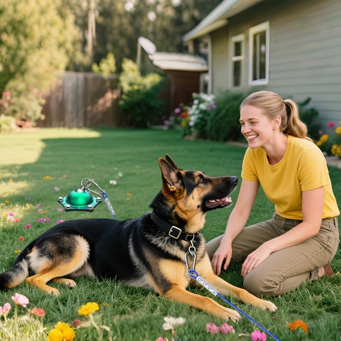 Dog Tie Out Cable and Stake for Yard,(up to 200lbs) 360°Swivel Run Anchors- No Tangle,with 30FT Heavy Duty Tie Out Cable for Dogs,Dog Runner for Yard,Ideal for Outdoor Camping-PurrikoPets
