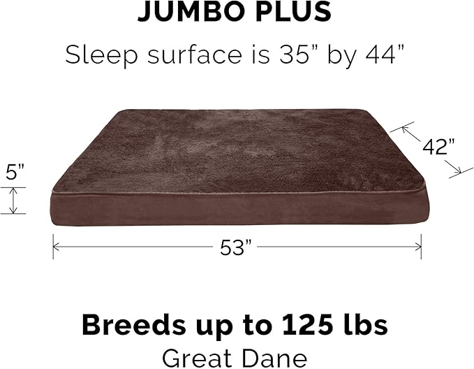 Furhaven Orthopedic Dog Bed for Large Dogs w/ Removable Bolsters & Washable Cover, For Dogs Up to 125 lbs - Quilted Sofa - Toasted Brown, Jumbo Plus/XXL-PurrikoPets