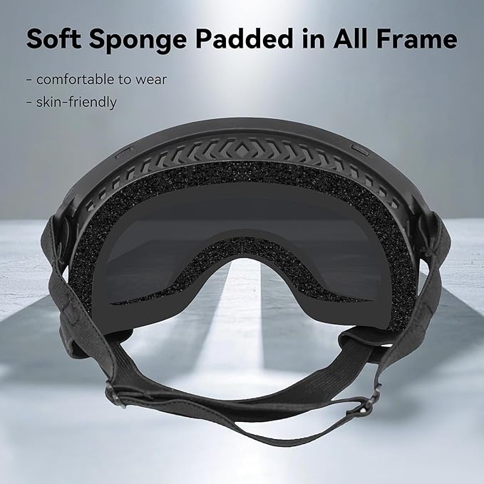 Dog Sunglasses UV Protection Clear Dog Goggles Windproof Glasses with Elastic Straps for Medium-Large Breed, Black Frame + Black Lens-PurrikoPets