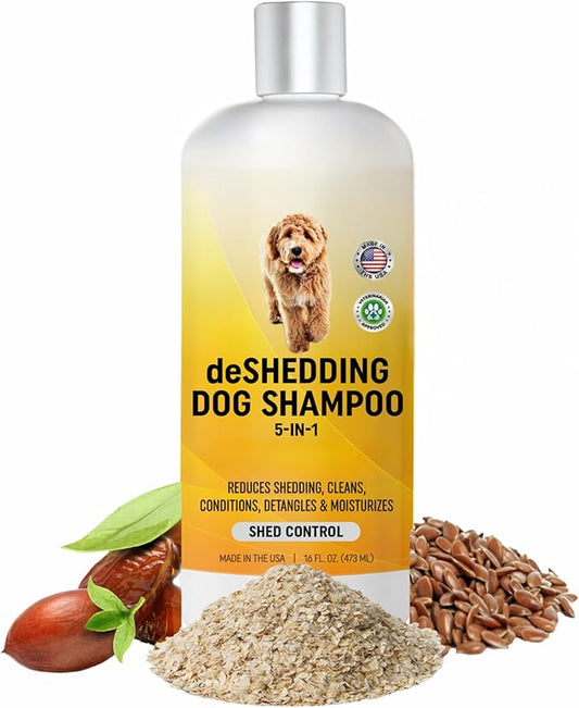 Dog Deshedding Shampoo | Made in USA | Eco-Friendly Ingredients | Shampoo for Shedding & Long Haired Dogs, Safe for Sensitive Skin & Allergies | 16 OZ [We Love Doodles]-PurrikoPets