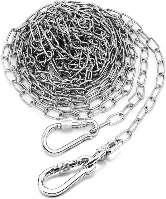 25ft Dog Chains for Outside - Heavy Duty Tie Out Chain Leash Great for Small to Large Dogs Up to 200Lbs - Chew Proof Long Chain for Yard Camping or Travel-PurrikoPets