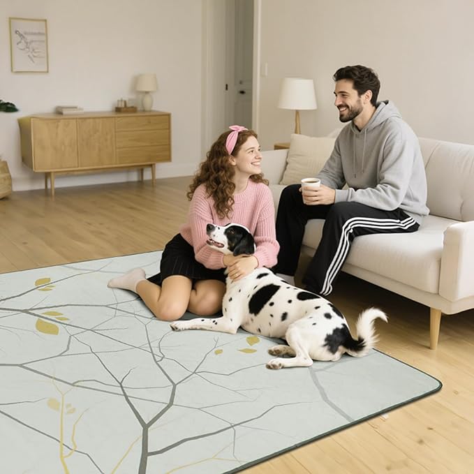 FXW Washable Pee Pads for Dogs, Puppy Pads with Super Absorbent, Specifically Designed for FXW Rollick/Homeplus 24 inch 8 Panels Dog Playpen, 63" Square, Branch, 1 Pack-PurrikoPets