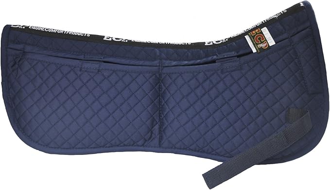ECP Equine Comfort Products Adjustable Shock Absorbing Memory Foam Half Saddle Pad, Injury Prevention & Pressure Relief, Customizable Fit, Breathable for All Riding Styles-PurrikoPets