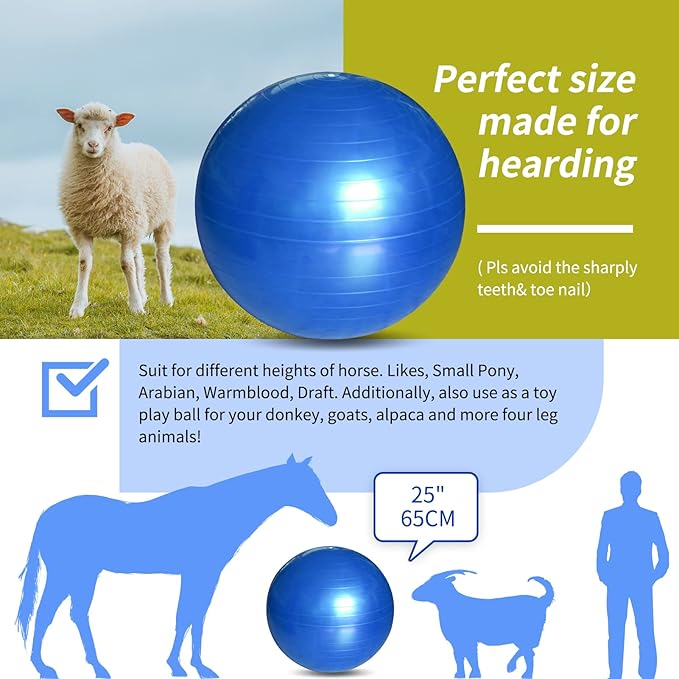 17 Inch Horse Play Ball - Anti-Burst Herding Ball for Play & Training-PurrikoPets