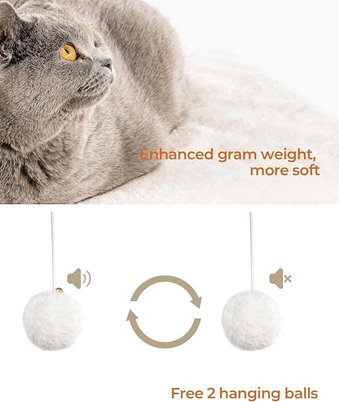 FourFurPets 22in Cat Tree Tower Condo, Cat Scratch Posts for Indoor Cats, Big Plate, Three 23.6in Full Sisal Scratching Posts, Greige-PurrikoPets