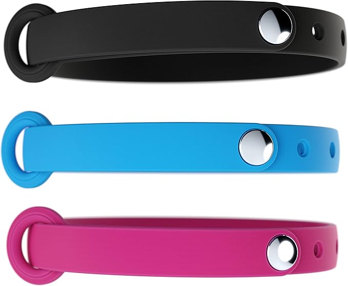3 Pack Breakaway Cat Collar - Soft, Comfortable, and Lightweight Safety Buckle Collar with Name Tag Ring for Outdoor Cats and Sensitive Skin Kittens by Nuvuq (6 ⅞" to 10 ¼", Blue, Pink and Black)-PurrikoPets