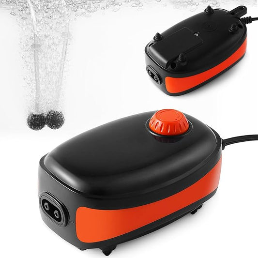 FEDOUR 4W/5W/8W Aquarium Corded Electric Air Pump, 96GPH/160GPH/256GPH Dual Outlets 4 Outlets Oxygen Pump, Ultra Quiet Aquarium Bubbler for up to 300 Gallon Fish and Turtle Tank-PurrikoPets