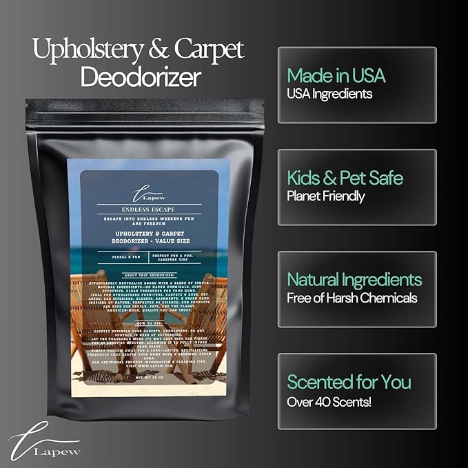 Endless Escape Carpet Freshener Powder Refill 36 oz | Powerful Odor Eliminator for Home | Upholstery Deodorizer | Carpet Deodorizer | Pet Urine | Cat Litter Box | Endless Weekend Fragrance-PurrikoPets