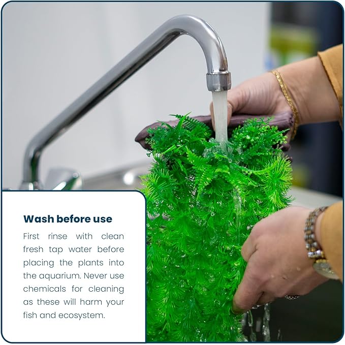 3PCS Artificial Aquarium Plants Set Extra Large - Big Natural Looking Plastic Decoration for Fish, Axolotl and Turtle Tanks – Tall Realistic Tank, Swamp and Pond Fake Plant Decorations.-PurrikoPets