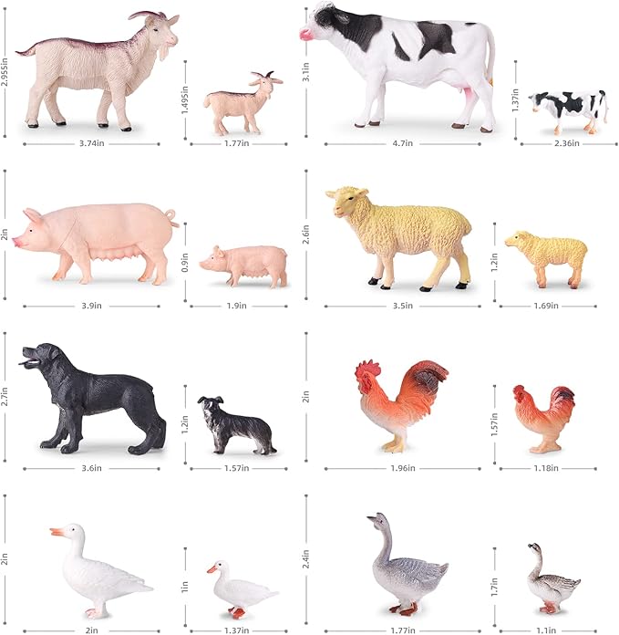 35 PCS Farm Animals Toys for Toddlers 3 Years Old Boys and Girls Realistic Animal Figures Playsets Toys for Kids 3~8 Christmas Birthday Gift-PurrikoPets