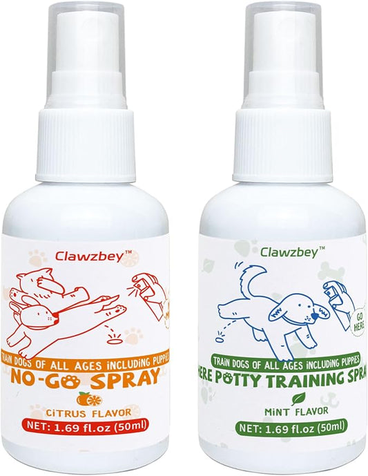 Dog Potty Spray Set, No-Go Spray & Potty Training Spray, Puppy Essentials, Stops Urination & Marking, Indoor and Outdoor Use (1.69 fl oz)-PurrikoPets