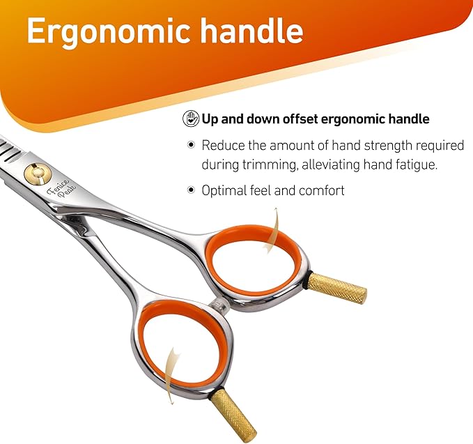 Fenice Peak 5'' Small Thinning Scissors Lightweight Dog and Cat Grooming Scissors with Safety Round Tip JP440C Stainless Steel Sharp Blades for Body Facial Nose Ear and Paw Hair Easy Use-PurrikoPets