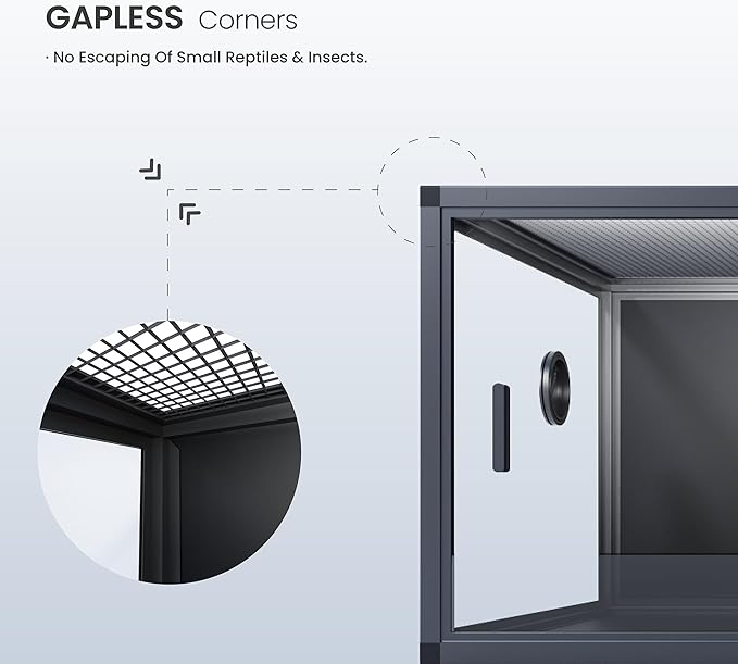 50 Gallon Bearded Dragon Tank, Reptile Enclosure for Easy Maintenance, Front Opening Reptile Tank with Top Screen Ventilation & Glass Sliding Door 36''x18''x18''-PurrikoPets