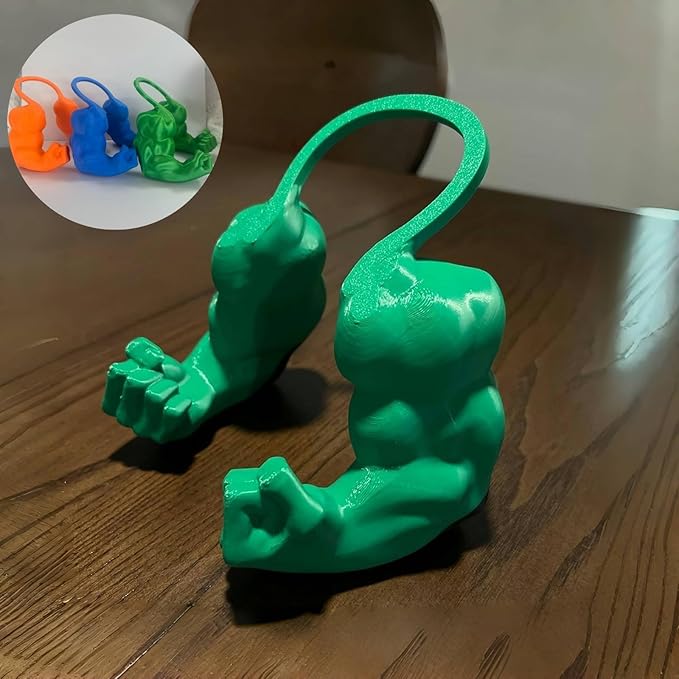 Funny Cat Muscle Arm, 3D Print Cat Neck Arm with Muscles, Funny Pet Prop Boom Arm, for Kitten Birthday Party Supplies(Green)-PurrikoPets