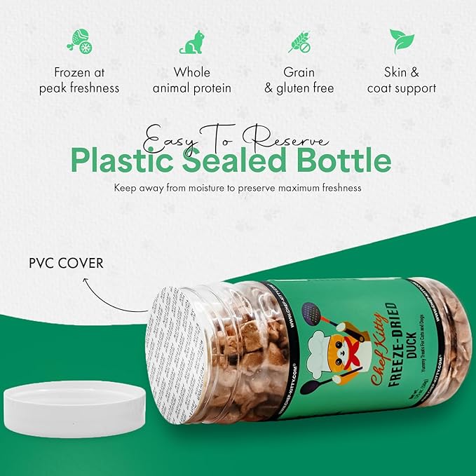 Freeze-Dried Duck Treats for Cats & Dogs – 100% Human Grade, Single Ingredient, High-Protein, Healthy Snack – No Additives or Preservatives – 1.5oz - Inspected & Tested in USA-PurrikoPets
